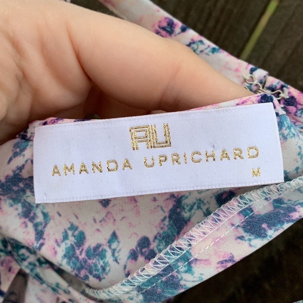 Amanda Uprichard Ora Cold Shoulder Romper Reptile Print Pink Blue M - Picture 7 of 7